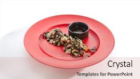  Presentation with korean food - Theme enhanced with teppanyaki japanese and korean grill background and a lemonade colored foreground