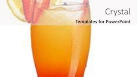  Presentation with tequila - Presentation theme having tequila sunrise cocktail isolated on a white background background and a white colored foreground