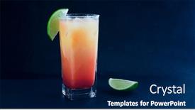  Presentation with tequila - PPT theme enhanced with tequila-sunrise-drink-on-black background and a navy blue colored foreground