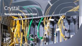  Presentation with data center - Theme featuring terabit-internet-router-inside-internet background and a seafoam green colored foreground