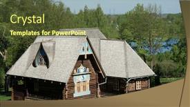  Presentation with russia - Presentation theme featuring folk tale - teremok in talashkino smolensk region background and a tawny brown colored foreground