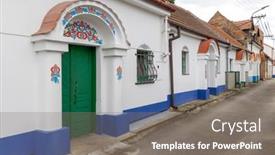 Presentation with czech republic - Audience pleasing presentation theme consisting of terezin-wine-cellars-southern-moravia backdrop and a gray colored foreground