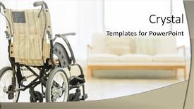  Presentation with nursing - Theme having term care - wheelchair of nursing home background and a white colored foreground