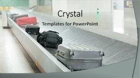  Presentation with luggage - Beautiful slide deck featuring terminal - luggage on the track backdrop and a light gray colored foreground