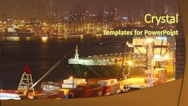  Presentation with container terminal - Amazing presentation having terminal at night in city backdrop and a tawny brown colored foreground