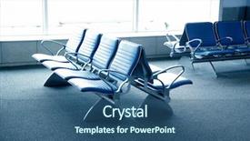  Presentation with airport terminal - Cool new presentation with terminal bus - inside airport - airport seating backdrop and a ocean colored foreground