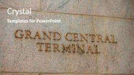  Presentation with new york - Slides consisting of terminals - grand central terminal sign background and a gray colored foreground