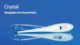  Presentation with electronic - Slide set with termometer - electronic body thermometer isolated background and a ocean colored foreground