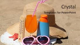  Presentation with zen footprints and sand - Audience pleasing PPT layouts consisting of termometer - thermometer in sand close-up backdrop and a coral colored foreground