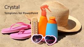  Presentation with sand - Beautiful presentation featuring termometer - thermometer in sand close-up backdrop and a  colored foreground