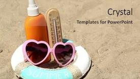  Presentation with sand quarrying - Cool new PPT theme with termometer - thermometer in sand close-up backdrop and a  colored foreground