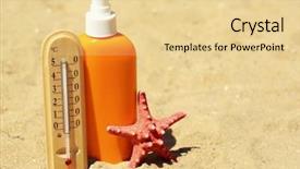  Presentation with silica sand industry - Audience pleasing PPT theme consisting of termometer - thermometer in sand close-up backdrop and a blonde colored foreground