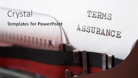  Presentation with quality assurance quality control - PPT theme enhanced with terms-assurance-phrase-written background and a white colored foreground