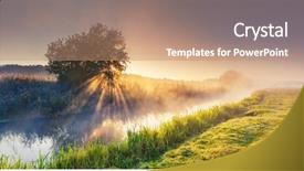  Presentation with tree river - Presentation design having ternopil ukraine europe beauty world background and a coral colored foreground