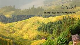  Presentation with dragon - Presentation theme featuring longsheng rice terraces dragon's background and a mint green colored foreground
