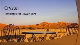  Presentation with roof - Cool new slide deck with terrace in sahara desert morocco backdrop and a light blue colored foreground