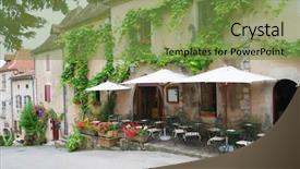  Presentation with saint - PPT layouts having picturesque view terraces - terrace in village saint-cirq-lapopie background and a tawny brown colored foreground