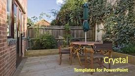  Presentation with wood floor wiht lighting - Audience pleasing presentation theme consisting of terrace with hard wood deck backdrop and a  colored foreground