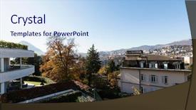  Presentation with nobody - Amazing slide deck having terrace with synthetic lawn overlooking backdrop and a sky blue colored foreground