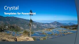  Presentation with rice fields - Slide set having terraced-rice-fields-of-yuan background and a teal colored foreground