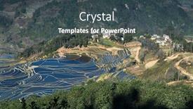  Presentation with rice fields - Cool new slide set with terraced-rice-fields-of-yuan backdrop and a ocean colored foreground