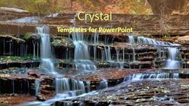  Presentation with fall color - Presentation design featuring terraced-waterfalls-with-fall-color background and a tawny brown colored foreground