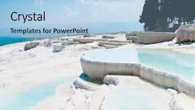  Presentation with rice terraces in tegallalang - Colorful PPT layouts enhanced with terraces in pamukkale turkey backdrop and a light blue colored foreground