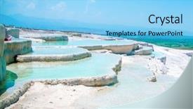  Presentation with turkey - PPT theme featuring terraces in pamukkale turkey background and a light blue colored foreground