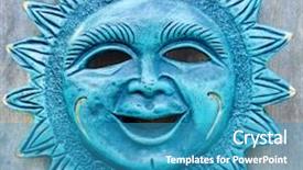  Presentation with mexican - Presentation theme enhanced with terracotta mexican sun smile symbol background and a teal colored foreground