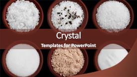  Presentation with table salt - Presentation with terracotta plates with different salt background and a tawny brown colored foreground