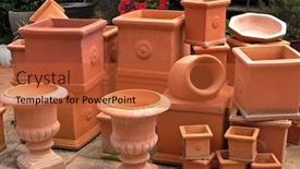  Presentation with container pots - Beautiful presentation featuring terracotta pots backdrop and a red colored foreground