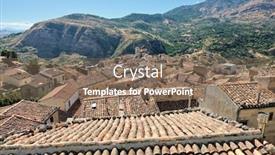 Presentation with mountain top - PPT layouts having terracotta-tiled-view-top-roof background and a violet colored foreground