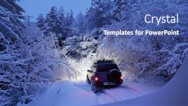  Presentation with forest road - Slide deck featuring terrain-car-on-forest-road background and a ocean colored foreground