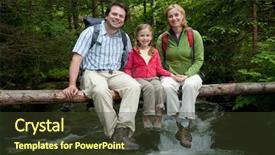  Presentation with terrain map - PPT layouts consisting of terrain map - family on mountain trek background and a tawny brown colored foreground