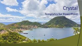  Presentation with island - Audience pleasing presentation theme consisting of terre-de-haut island les backdrop and a light blue colored foreground