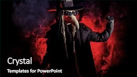  Presentation with europe - Audience pleasing presentation theme consisting of terrible plague doctor medieval europe backdrop and a black colored foreground