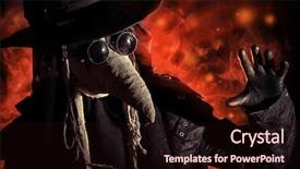  Presentation with europe - Presentation theme consisting of terrible plague doctor medieval europe background and a wine colored foreground