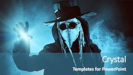  Presentation with europe - PPT theme featuring terrible plague doctor medieval europe background and a teal colored foreground