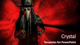  Presentation with medieval - Theme with terrible plague doctor medieval europe background and a wine colored foreground