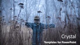  Presentation with grass dark - Slide set having terrible-scarecrow-in-dark-cloak background and a dark gray colored foreground