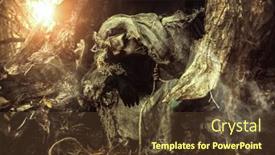  Presentation with horror evil - Slide deck consisting of terrible-scarecrow-with-a-canvas background and a  colored foreground