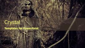  Presentation with horror evil - PPT theme enhanced with terrible-scarecrow-with-a-canvas background and a  colored foreground