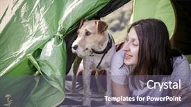  Presentation with dog baby cute child - Audience pleasing PPT theme consisting of terrier dog in the mountain backdrop and a  colored foreground