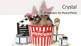  Presentation with movies - Amazing presentation having terrier puppies celebrating hollywood movie backdrop and a light gray colored foreground