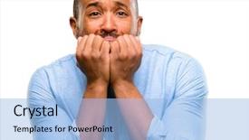  Presentation with african american couples on the mountains - Amazing PPT layouts having terrified and nervous expressing anxiety backdrop and a light blue colored foreground