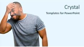  Presentation with african american men - Presentation design having terrified and nervous expressing anxiety background and a  colored foreground