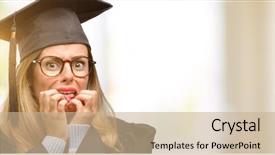  Presentation with university - Cool new PPT theme with terrified and nervous expressing anxiety backdrop and a  colored foreground