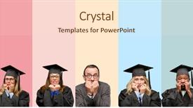  Presentation with teacher and students - Slide deck consisting of terrified and nervous expressing anxiety background and a cream colored foreground