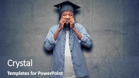  Presentation with black man - Amazing PPT layouts having terrified and nervous expressing anxiety backdrop and a  colored foreground