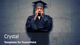  Presentation with black women student - Colorful PPT layouts enhanced with terrified and nervous expressing anxiety backdrop and a  colored foreground